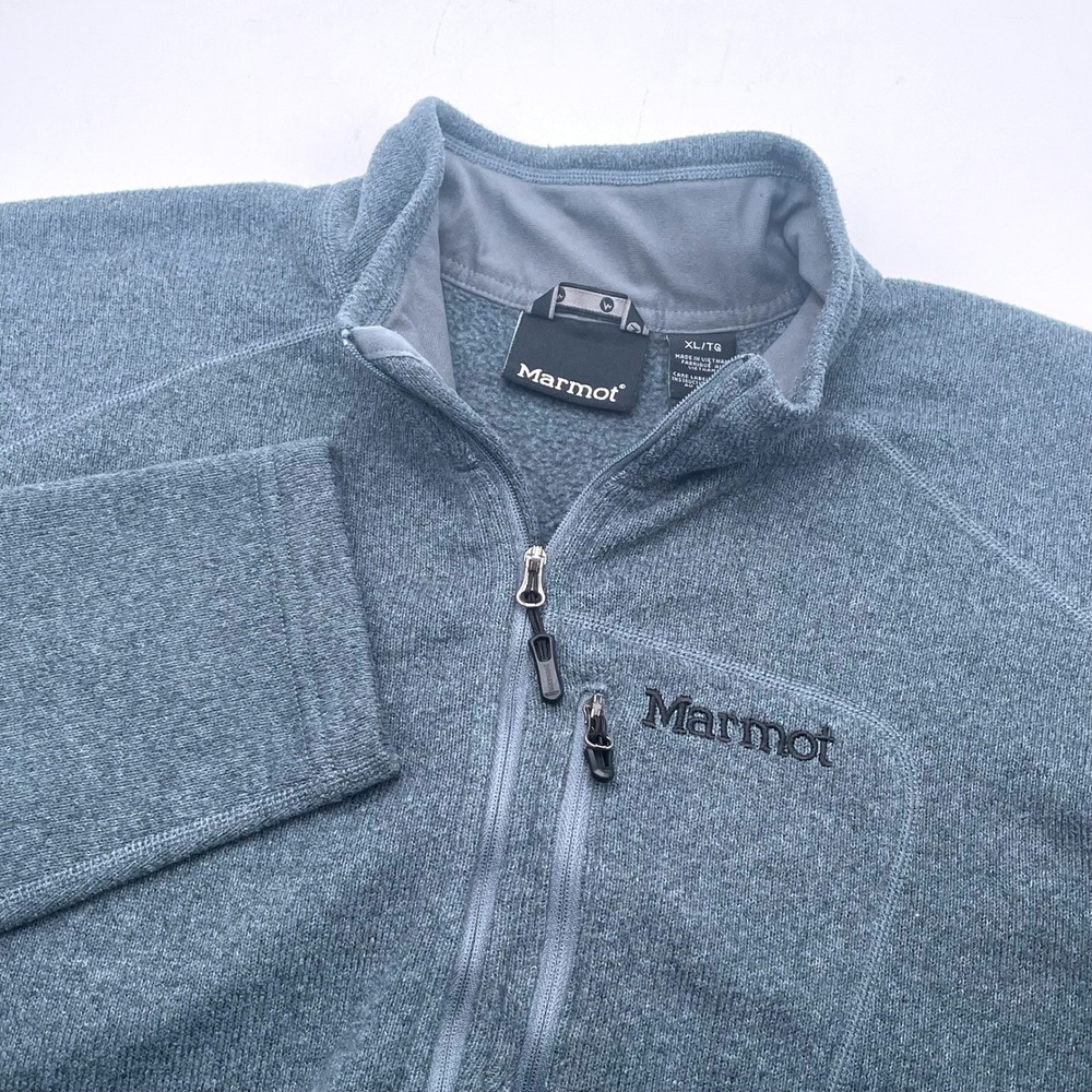 Marmot Womens XL Blue Heathered 1/4 Zip Fleece Pullover Sweater Jacket Hiking